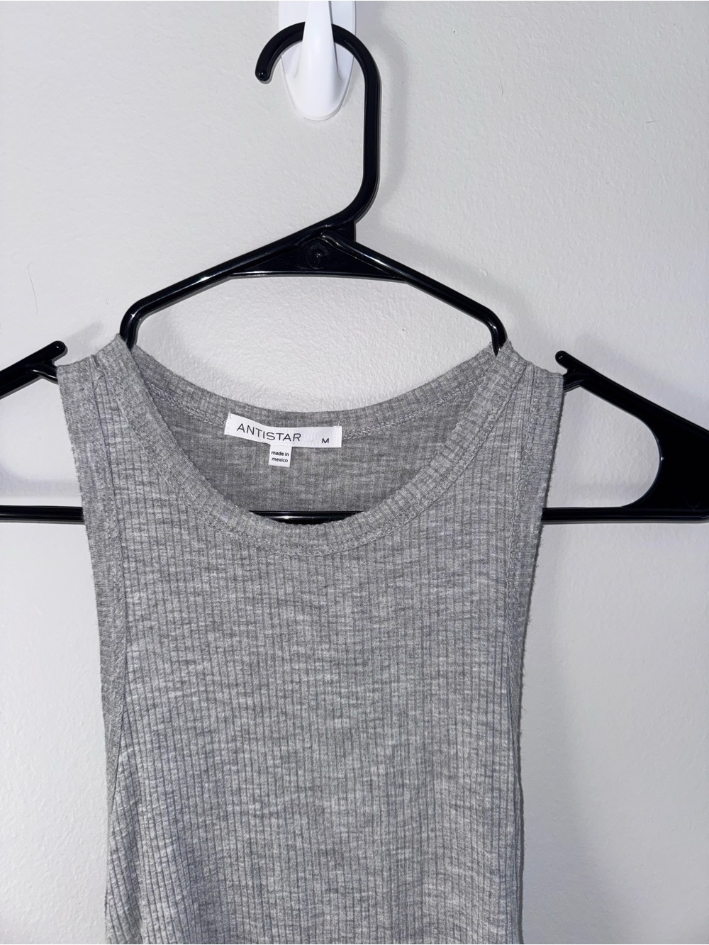 Anystar Gray Ribbed Tank with Side Drawstrings - Picture 2 of 3